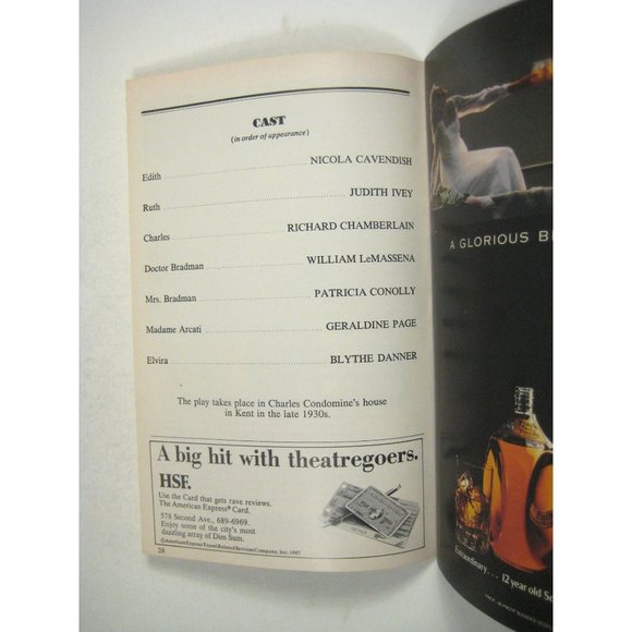 Blithe Spirit Playbill 1987 Theatre Chamberlain Blythe Danner Judith Ivey - Picture 4 of 6